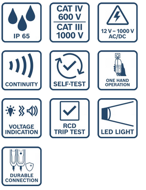 Bosch Spannungsprüfer GVT 1000-15